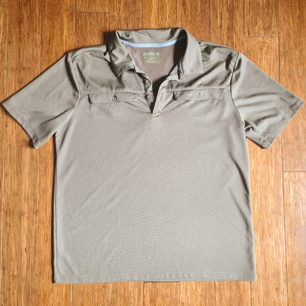 Reel Legends Freeline Polo Golf Shirt Men's Green Fishing Vented Size M